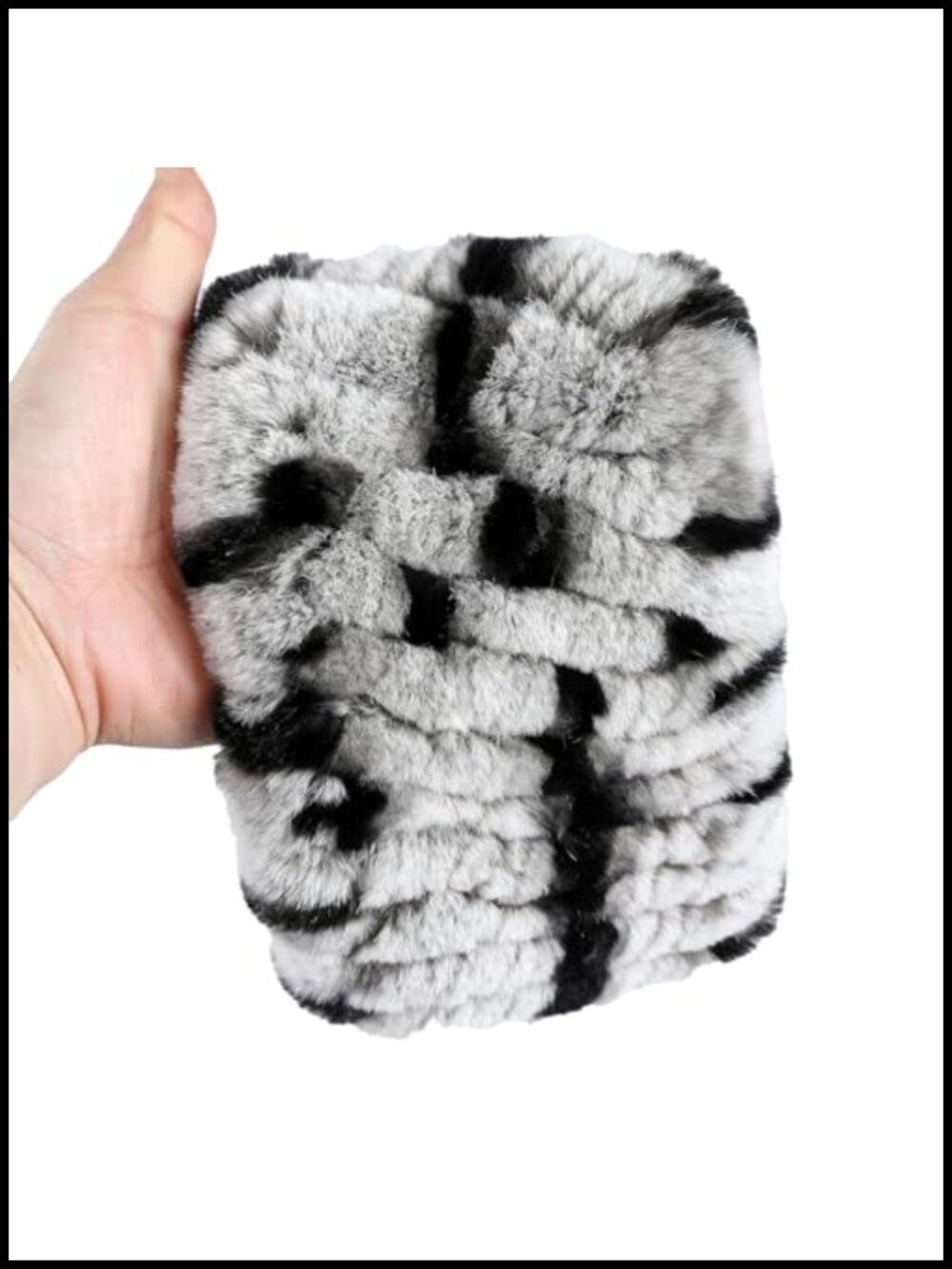 Rex Rabbit Fur Knitted Headband Ear Warmer Neck Warmer Snood Scarf